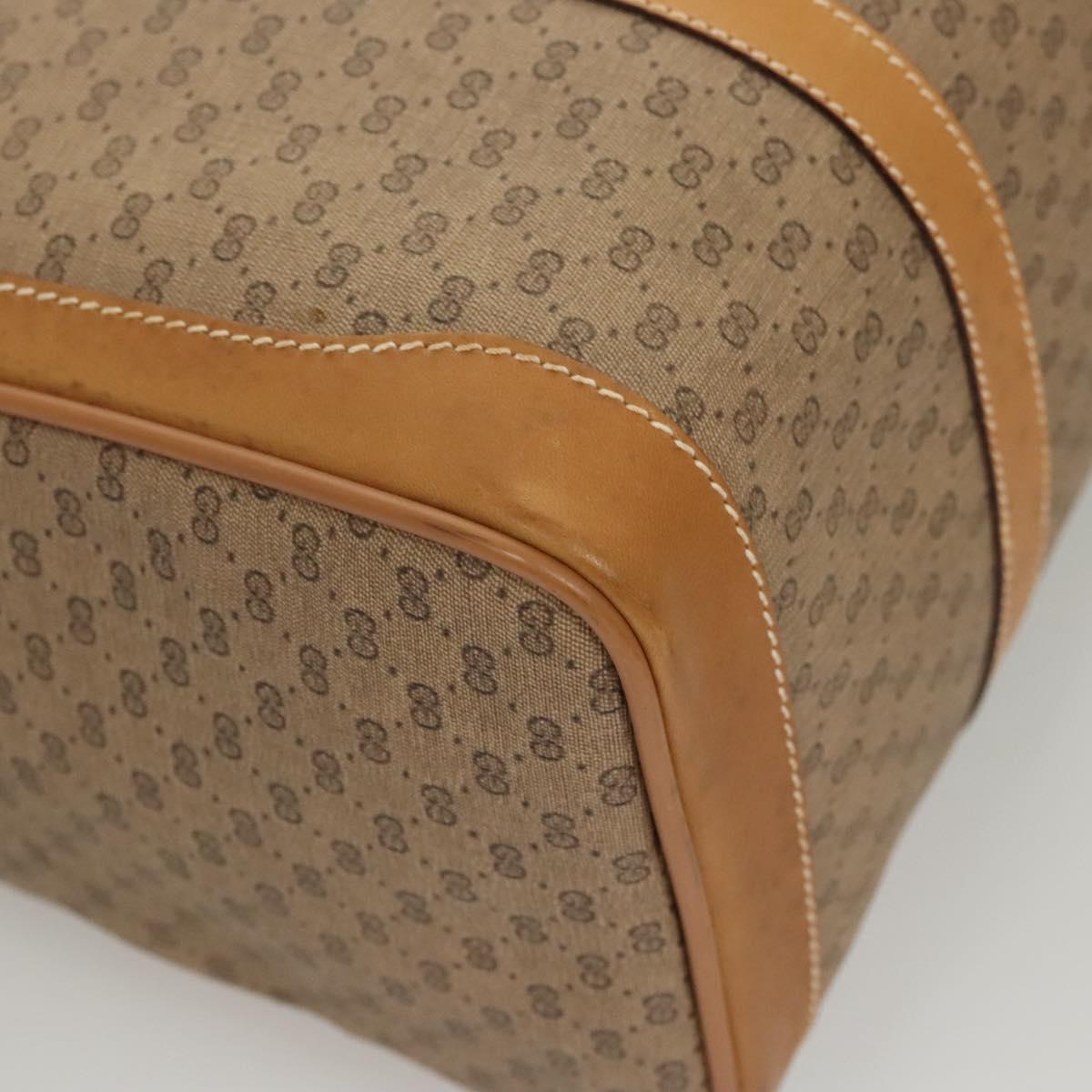 GUCCI Micro GG Supreme Hand Bag PVC Beige Gold Auth 121121