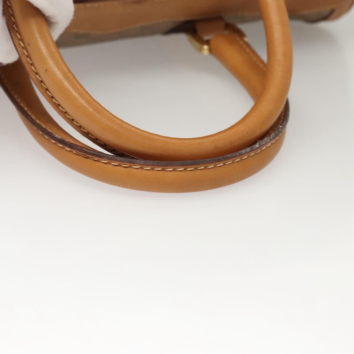 GUCCI Micro GG Supreme Hand Bag PVC Beige Gold Auth 121121