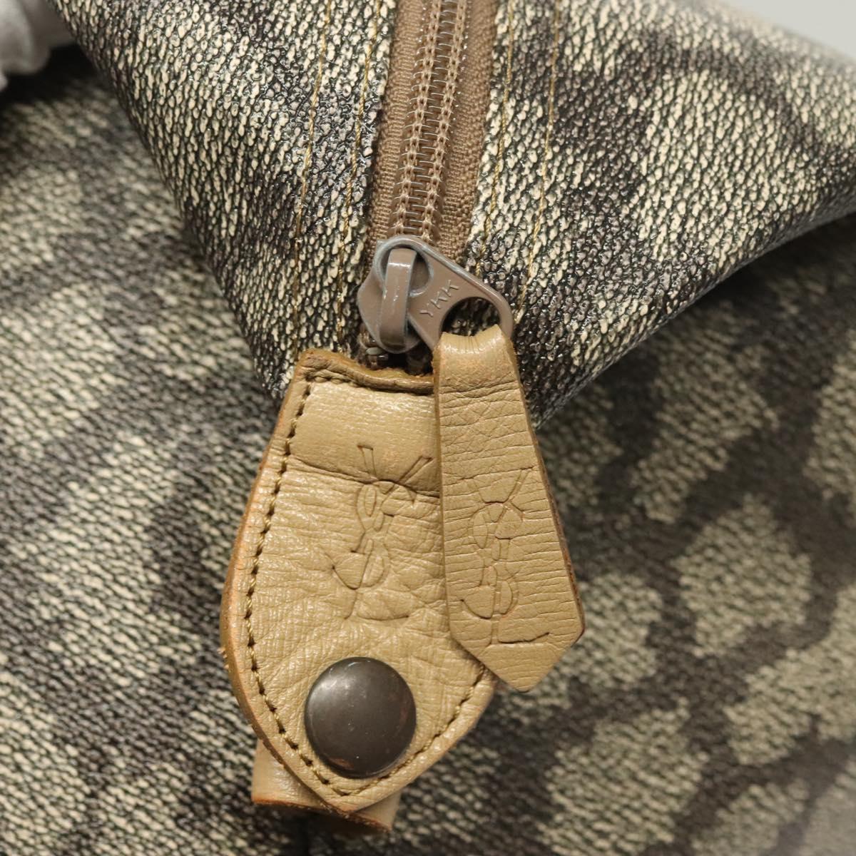 SAINT LAURENT Boston Bag PVC Canvas Gray Auth 121131