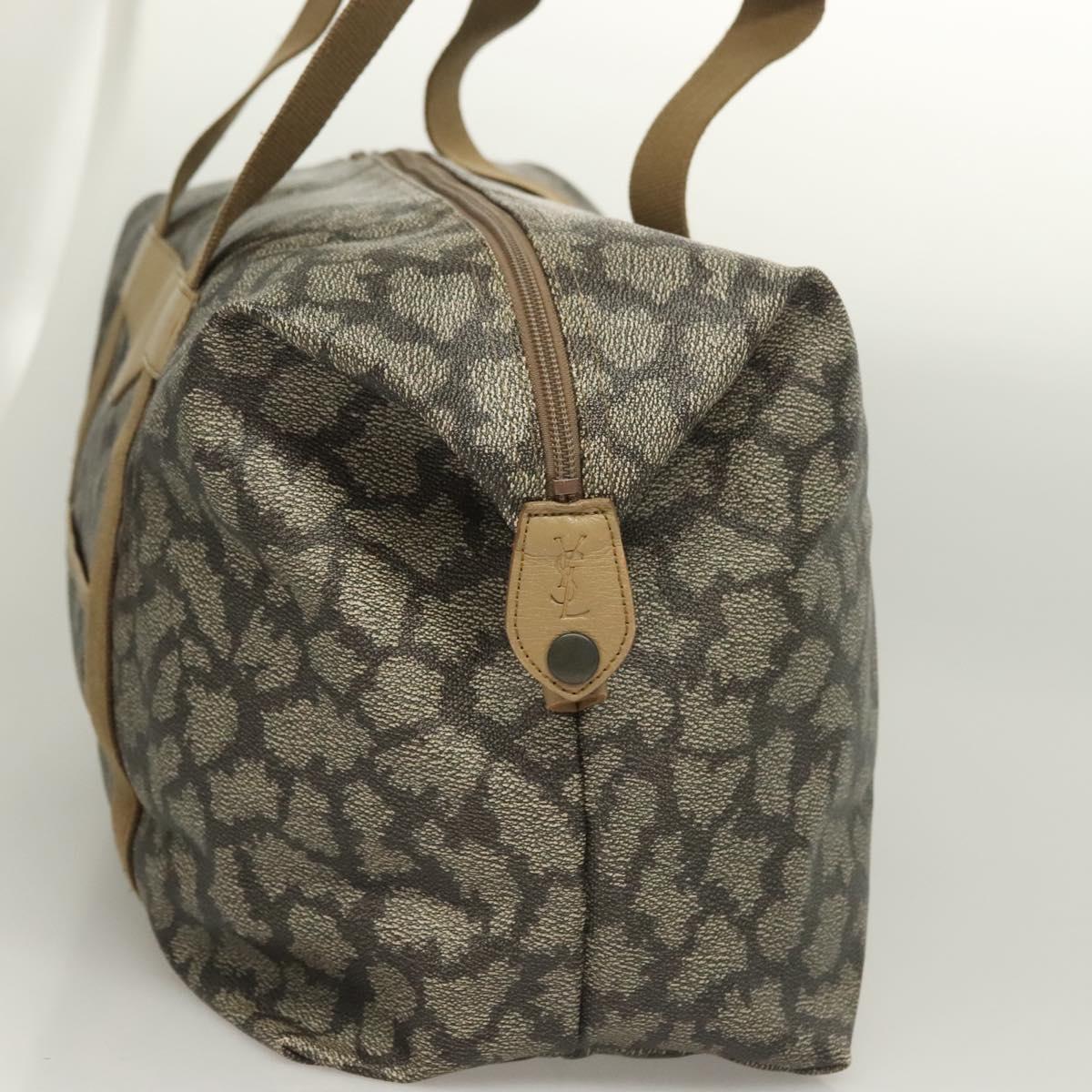 SAINT LAURENT Boston Bag PVC Canvas Gray Auth 121131