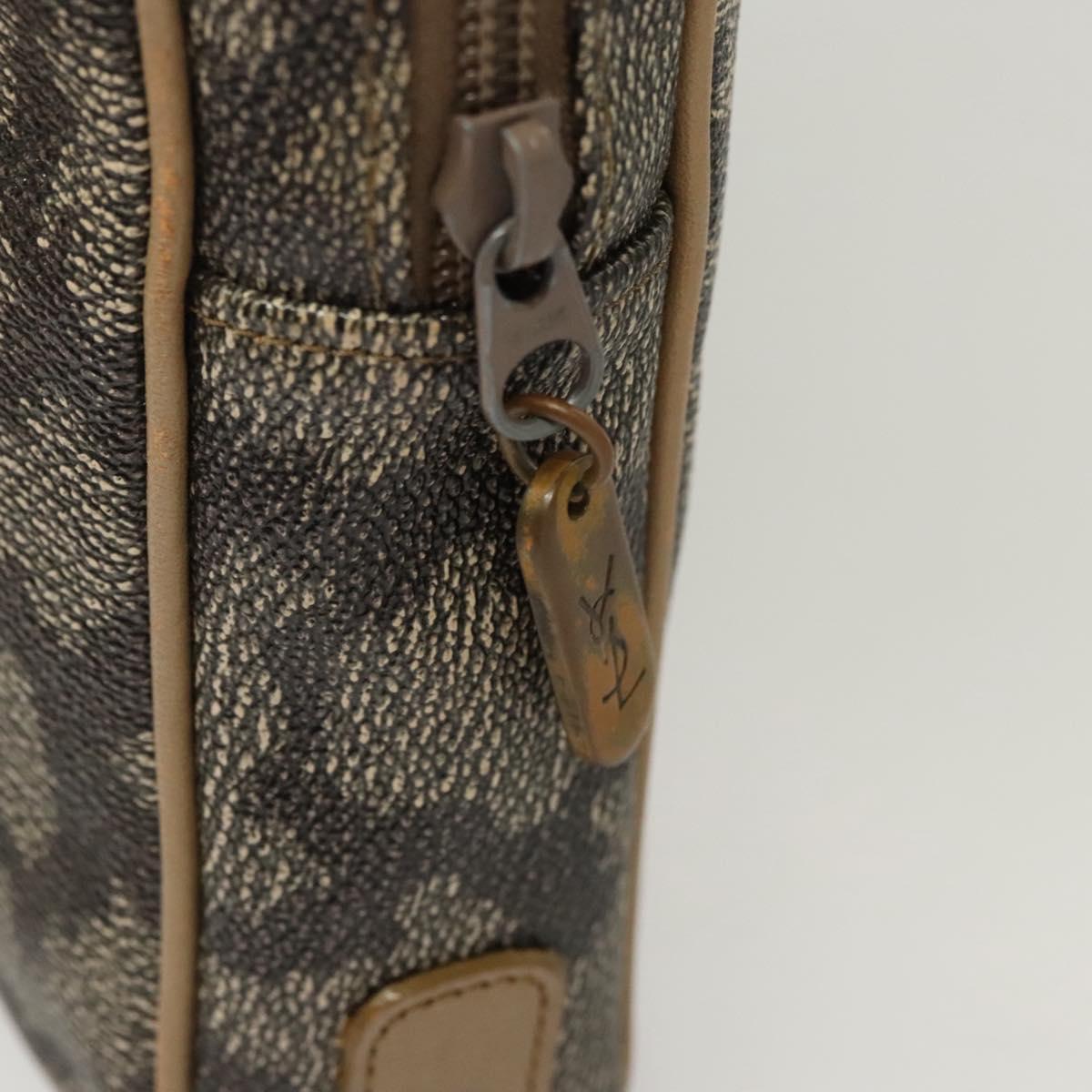 SAINT LAURENT Clutch Bag PVC Gray Auth 121132