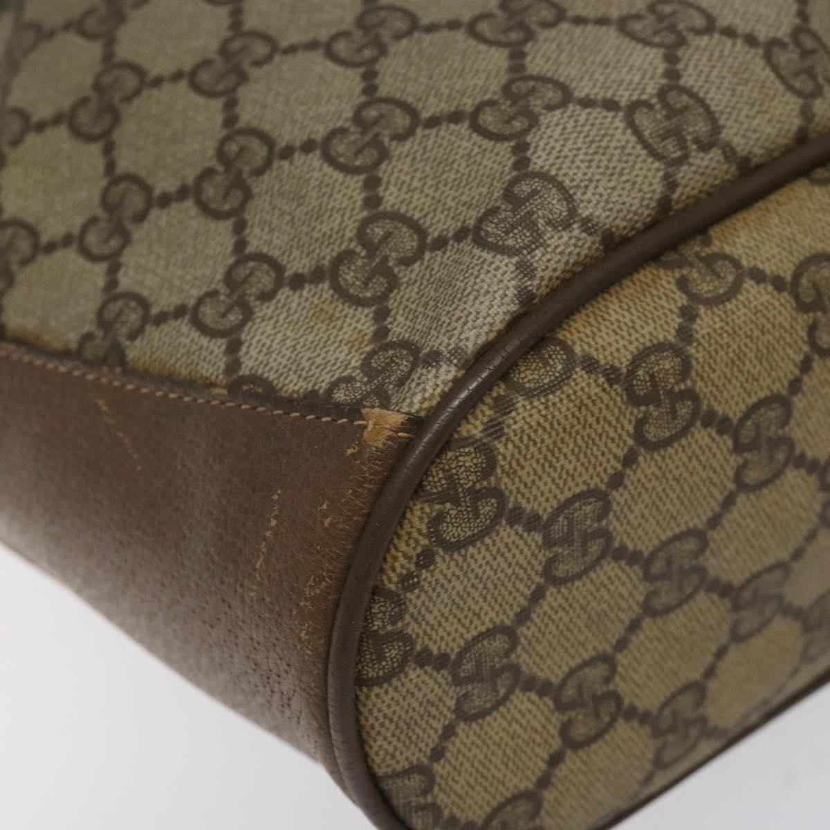 GUCCI GG Supreme Web Sherry Line Shoulder Bag PVC Beige 14 02 034 Auth 121156