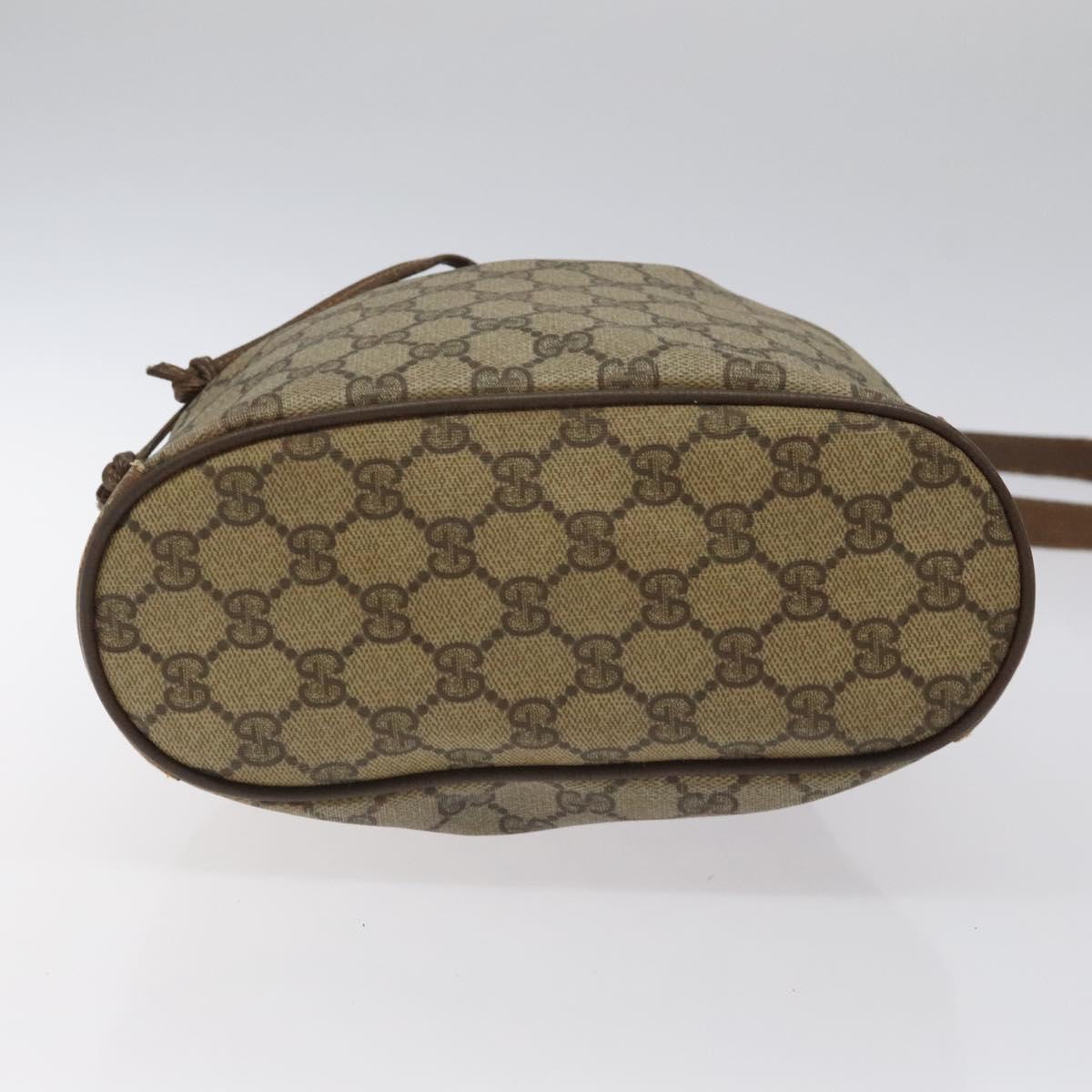 GUCCI GG Supreme Web Sherry Line Shoulder Bag PVC Beige 14 02 034 Auth 121156