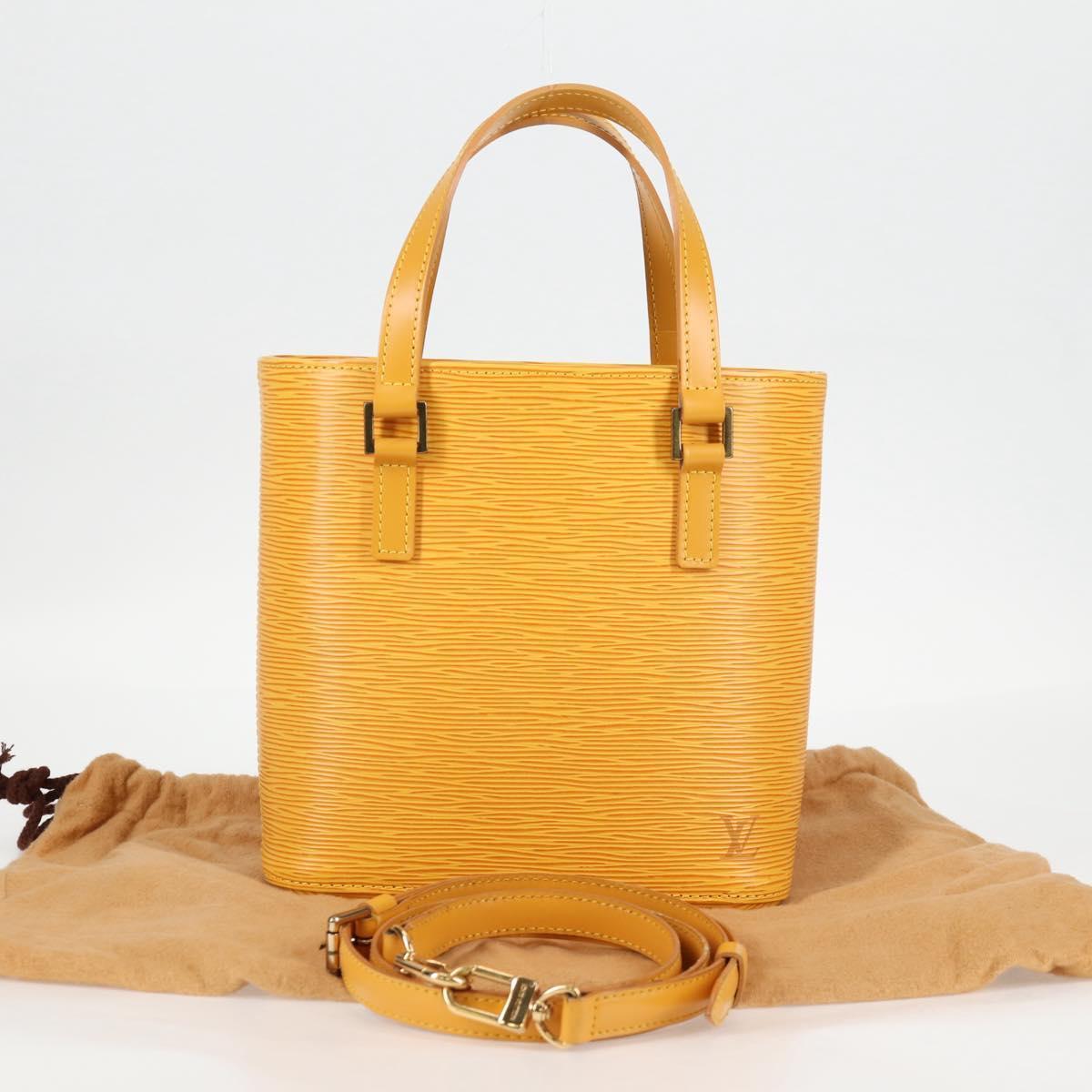 LOUIS VUITTON Epi Vavin PM Tote Bag SPO 2way Yellow LV Auth 121180V