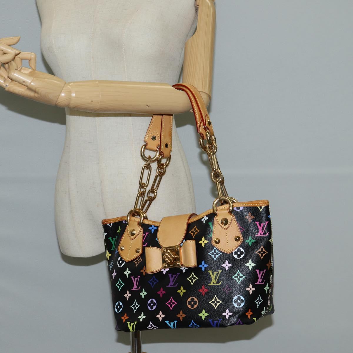 LOUIS VUITTON Monogram Multicolor Annie MM Bag Black M40308 LV Auth 121188SAV
