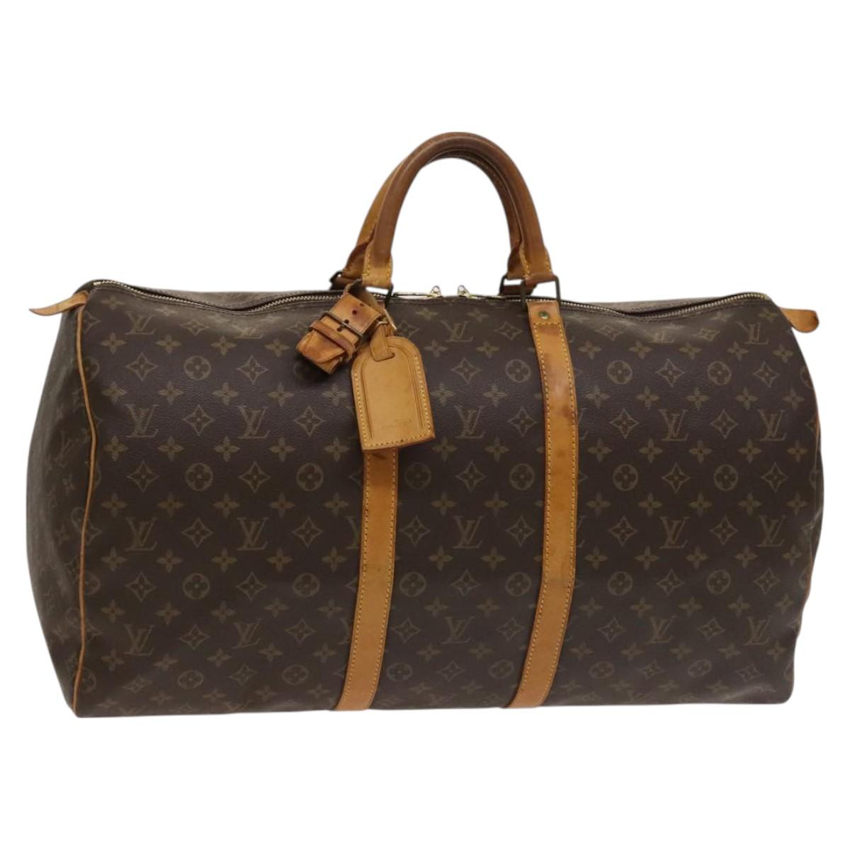 LOUIS VUITTON Monogram Keepall 55 Boston Bag M41424 LV Auth 121191