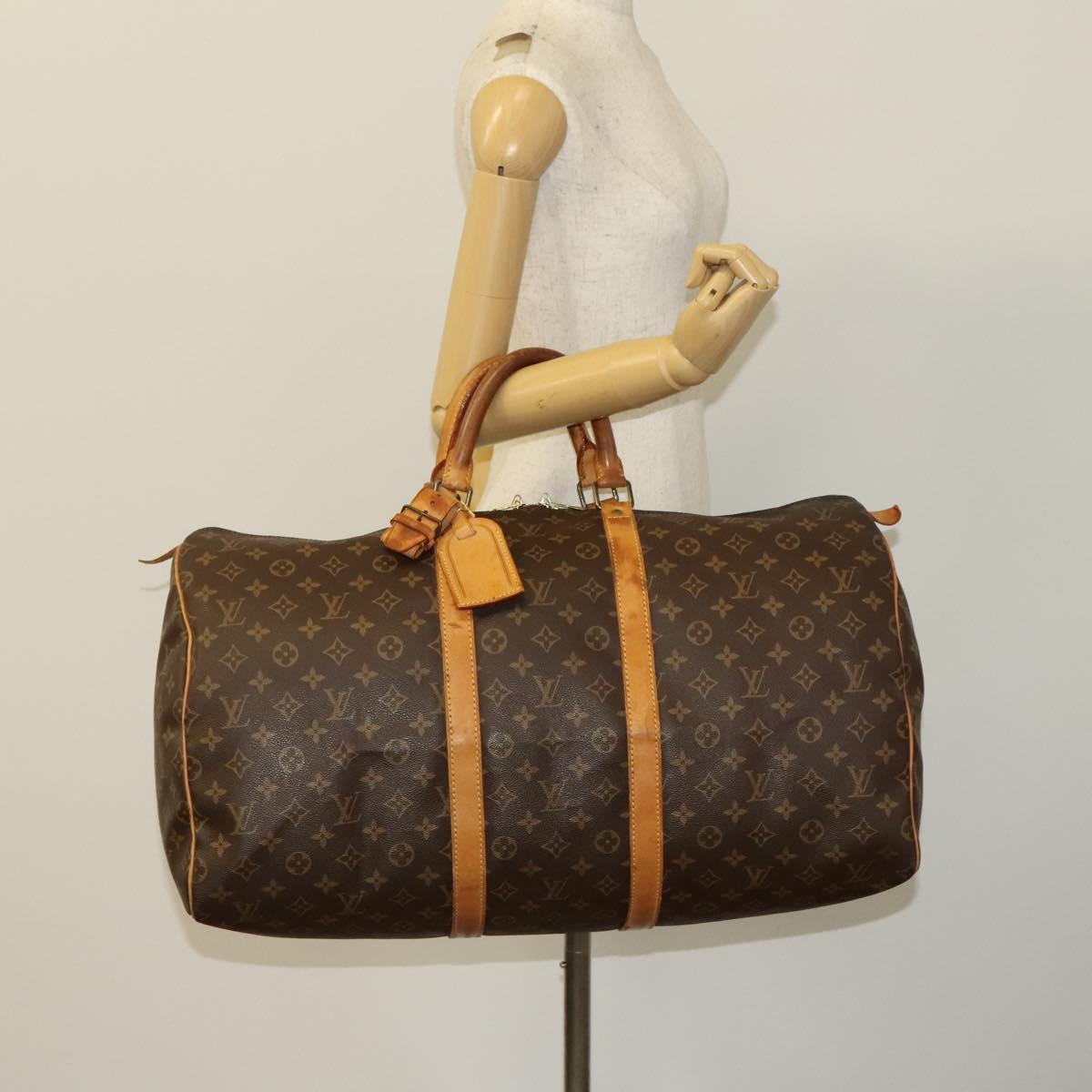 LOUIS VUITTON Monogram Keepall 55 Boston Bag M41424 LV Auth 121191