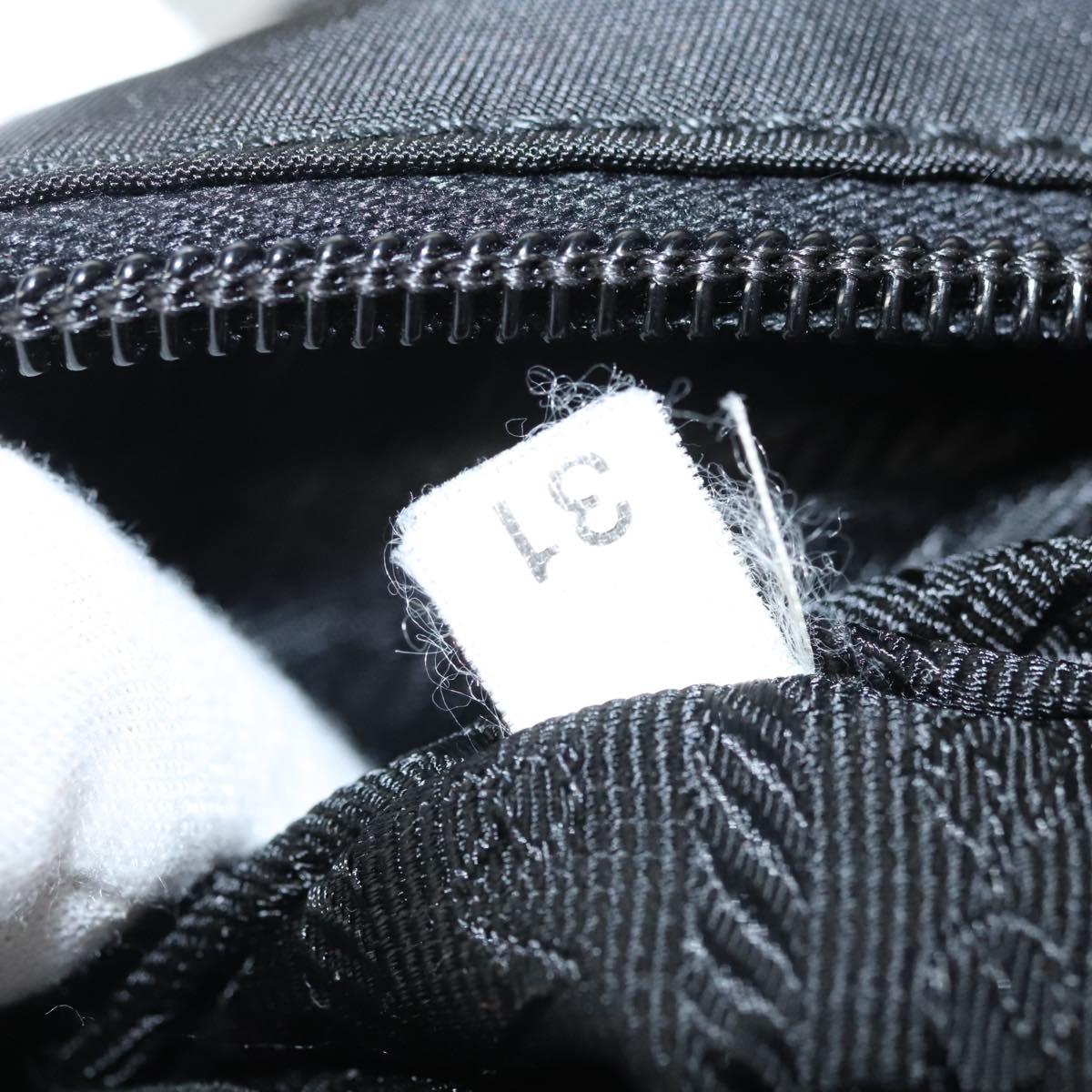 PRADA Tote Bag Nylon Black Silver Auth 121202