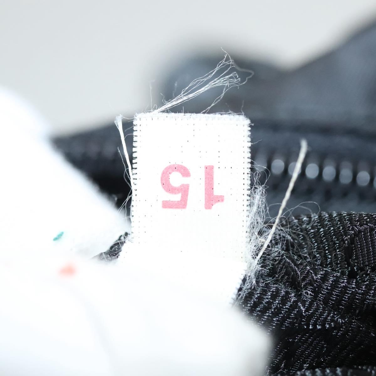 PRADA Tote Bag Nylon Black Silver Auth 121202