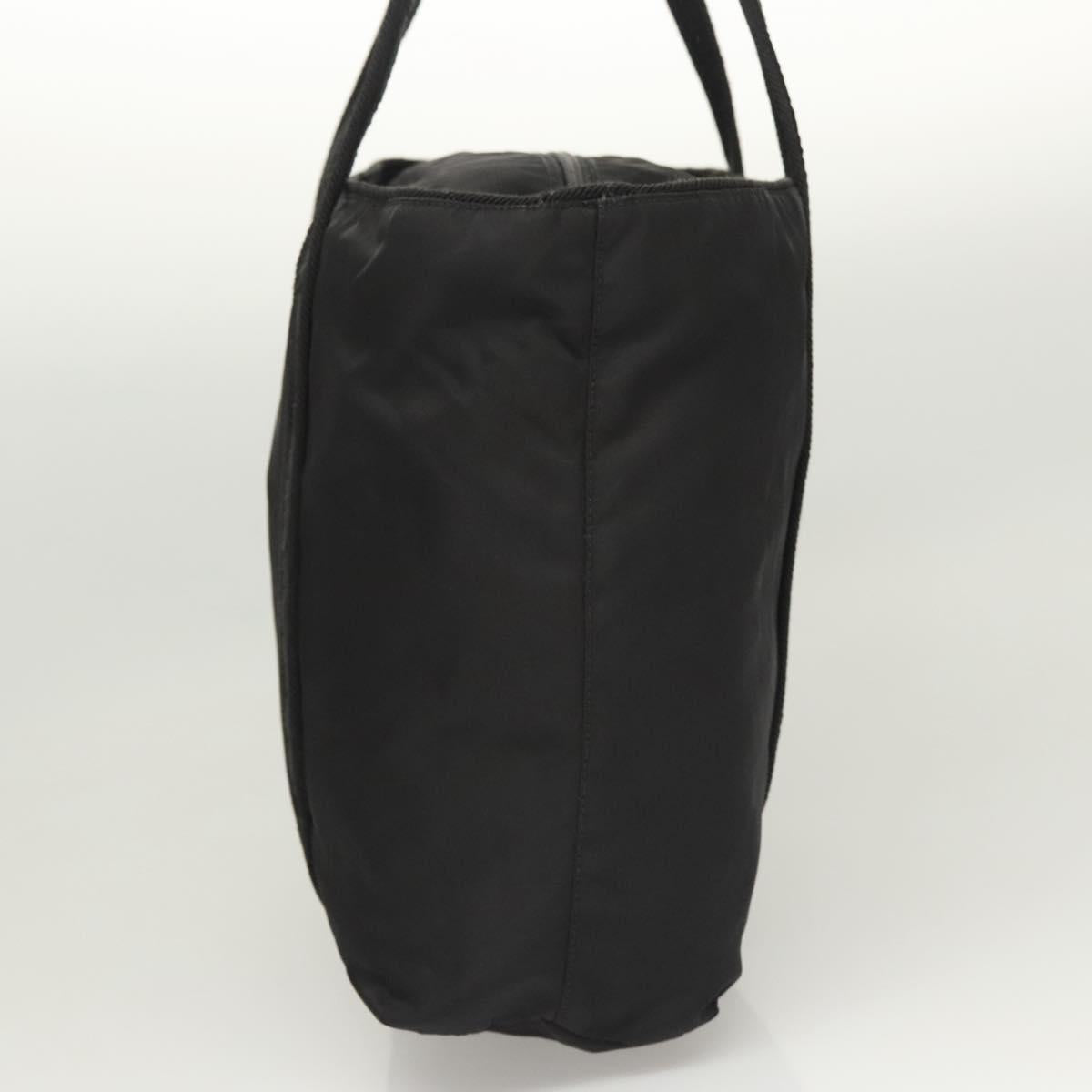 PRADA Tote Bag Nylon Black Silver Auth 121202