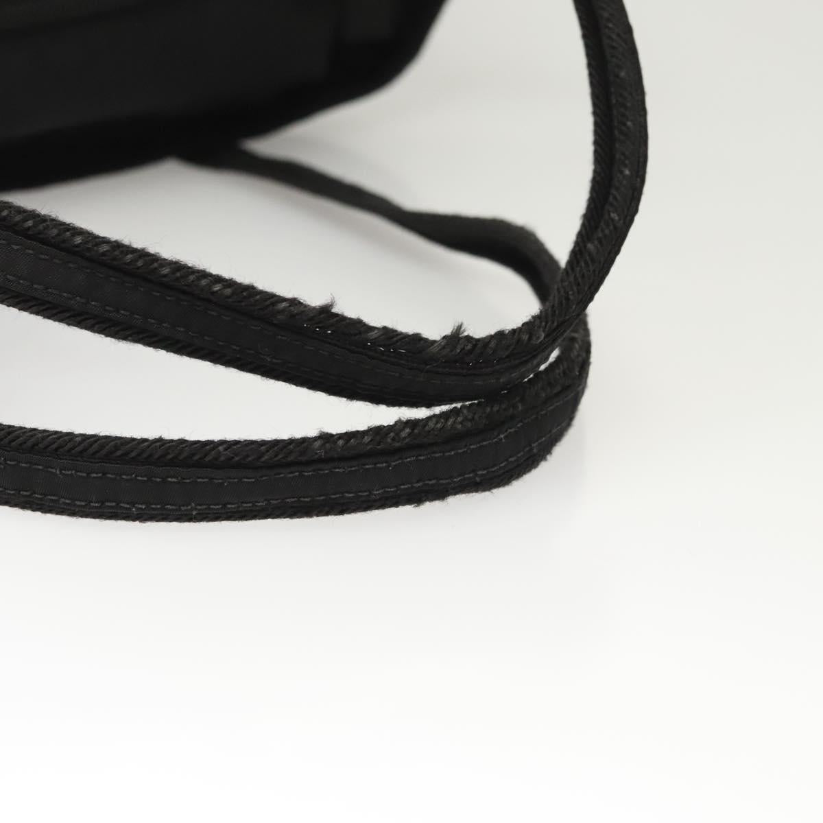 PRADA Tote Bag Nylon Black Silver Auth 121202