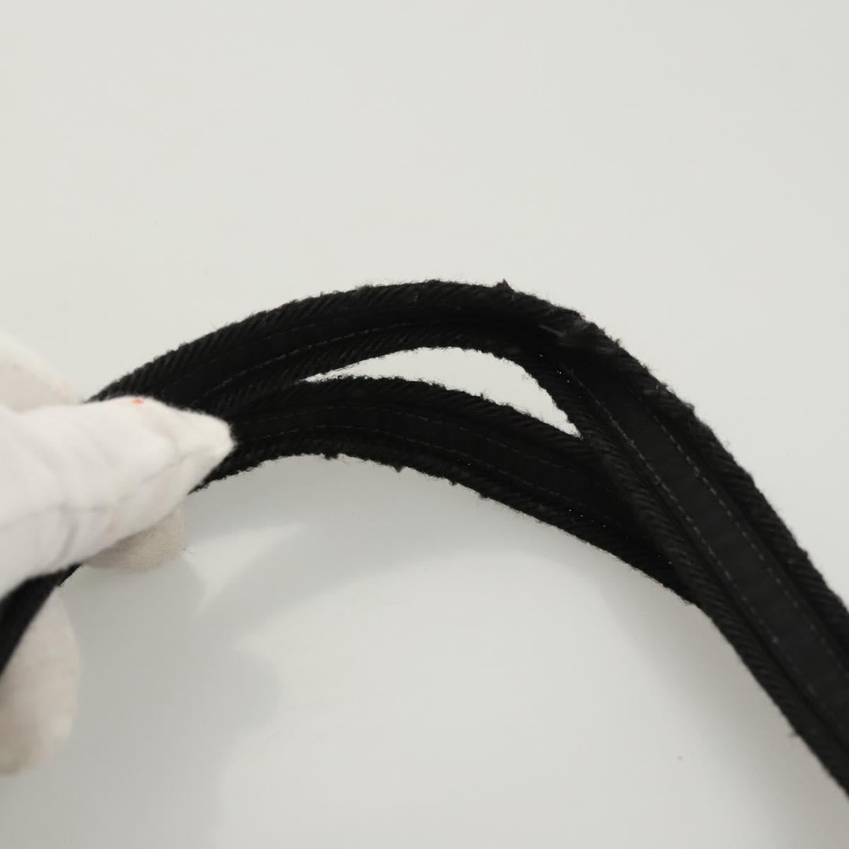 PRADA Tote Bag Nylon Black Silver Auth 121202