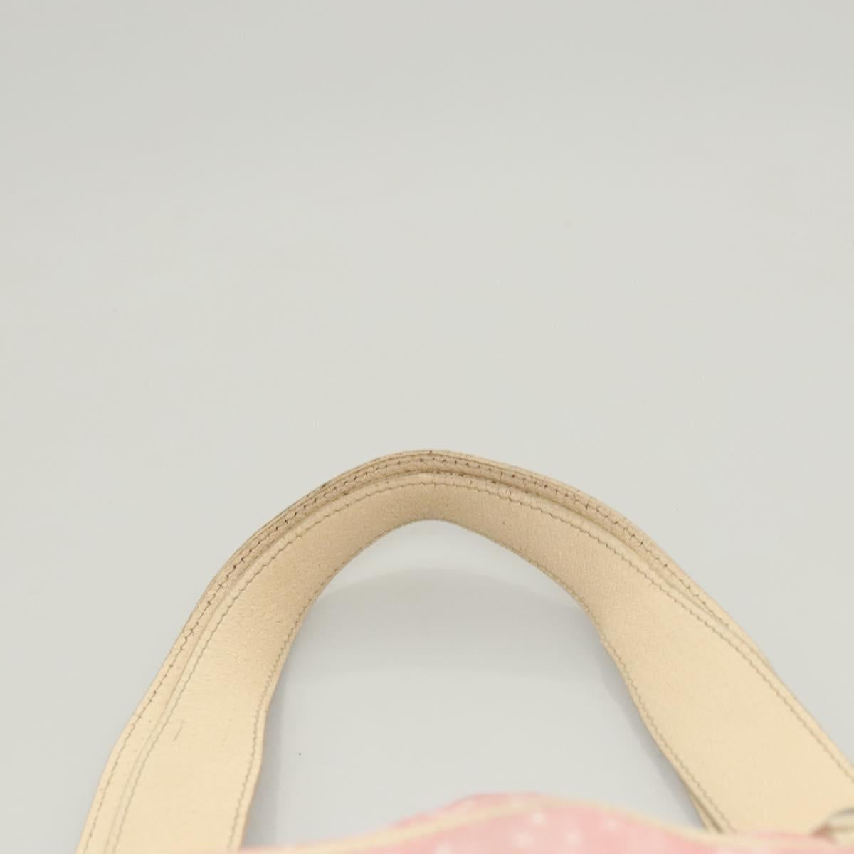 BVLGARI Hand Bag Canvas Pink Silver Auth 121218