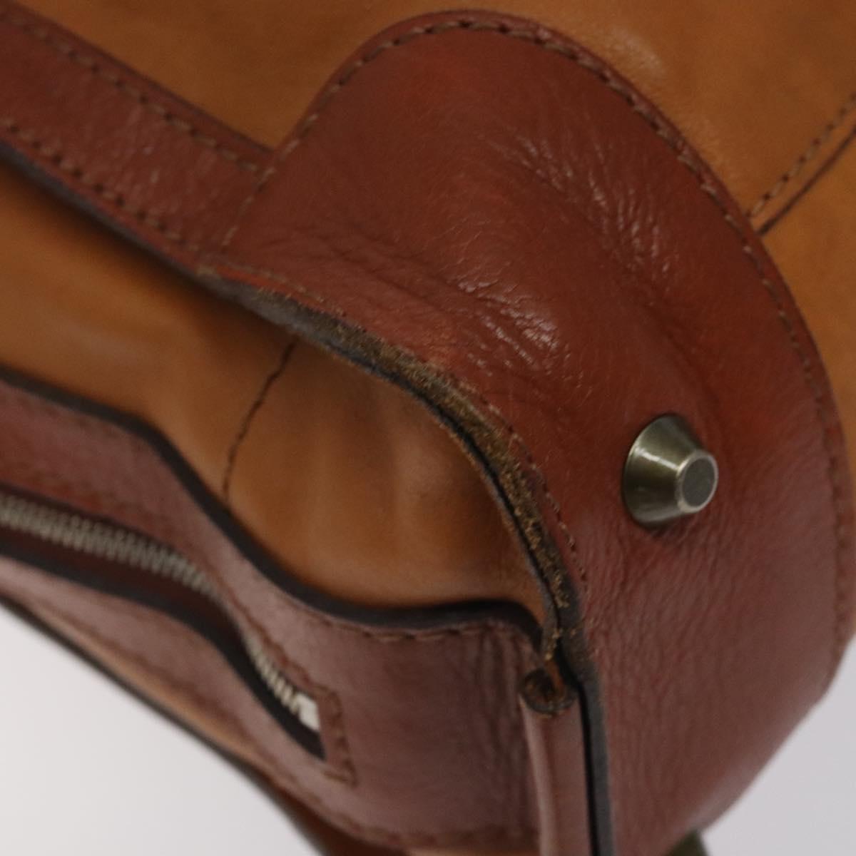 Chloe Tote Bag Leather Brown Auth 121219