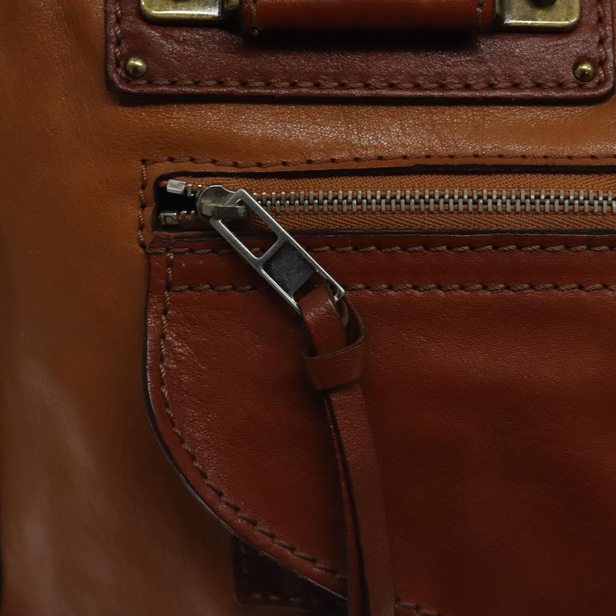 Chloe Tote Bag Leather Brown Auth 121219