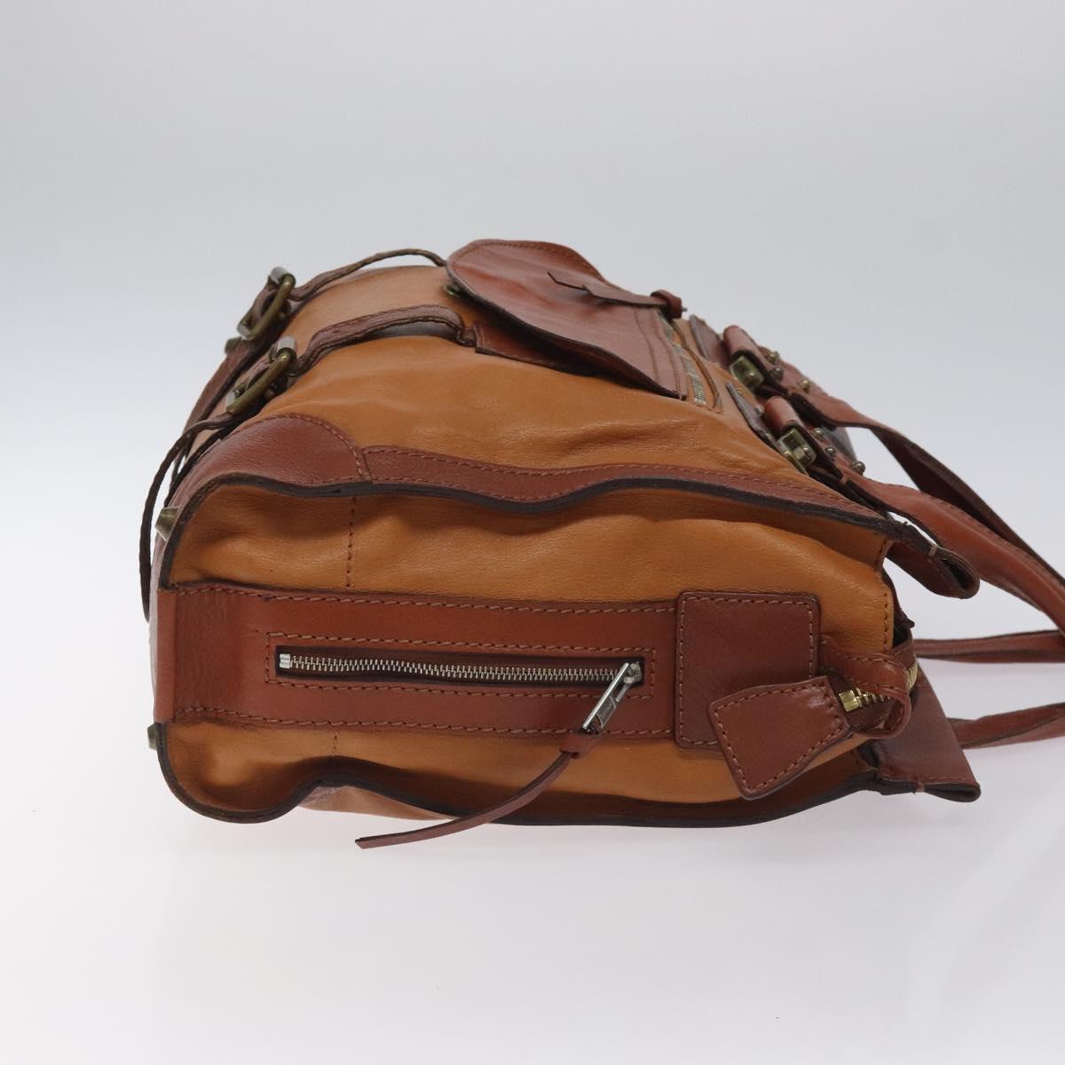 Chloe Tote Bag Leather Brown Auth 121219