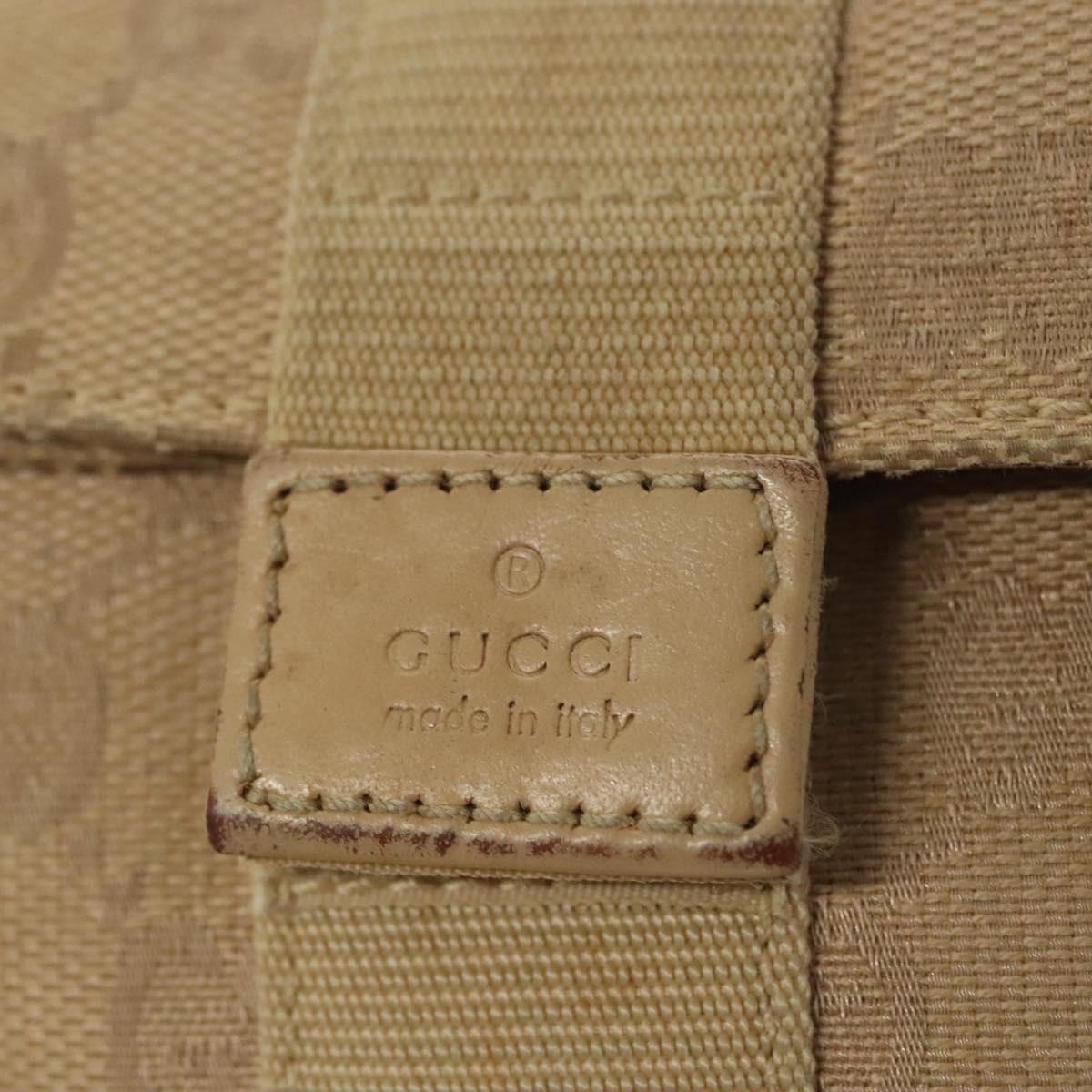 GUCCI GG Canvas Pouch Beige Auth 121227