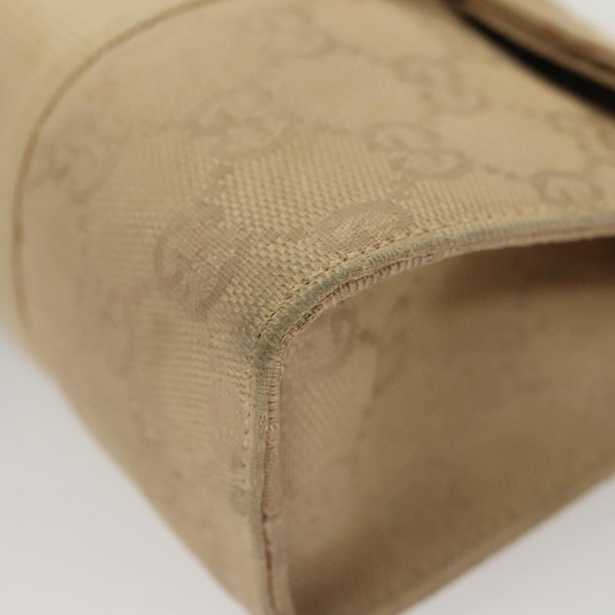 GUCCI GG Canvas Pouch Beige Auth 121227