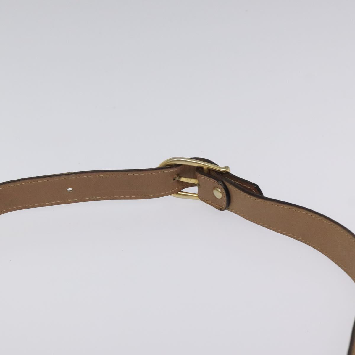 CELINE C Sulky Shoulder Bag Coated Canvas Beige gold Auth 121230