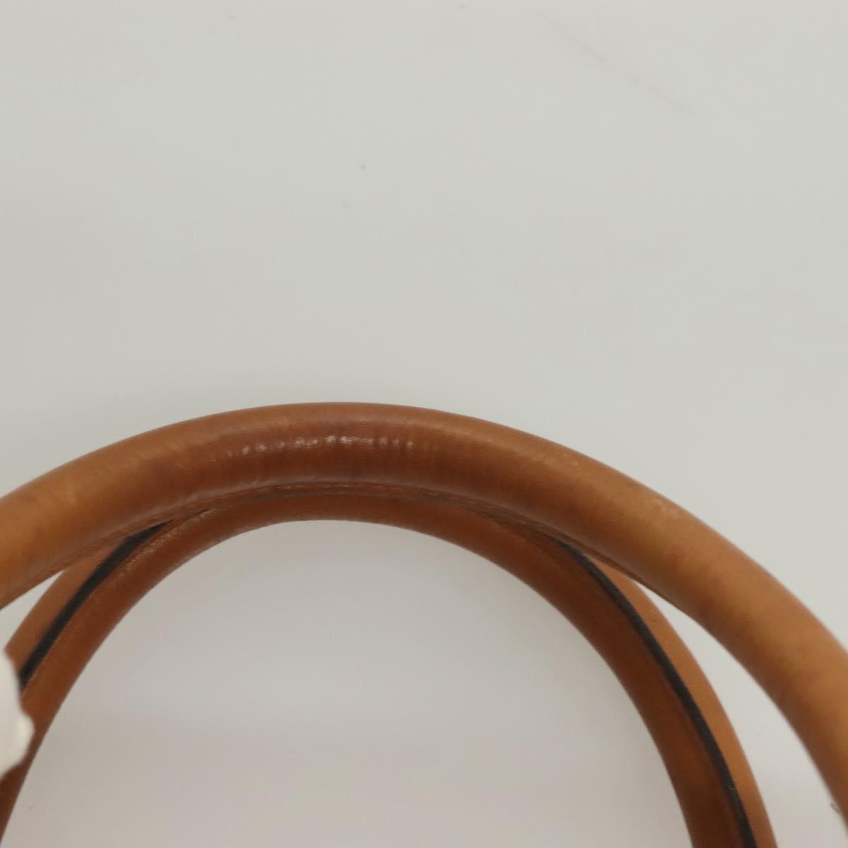 CELINE Macadam Canvas Boston Bag PVC Brown Gold Auth 121232