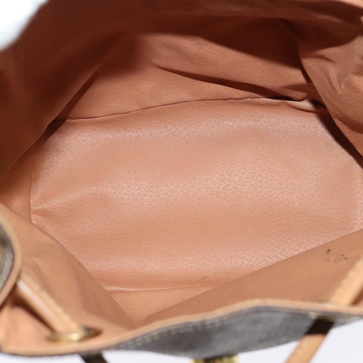 CELINE Macadam Canvas Backpack PVC Leather Brown Gold Auth 121237