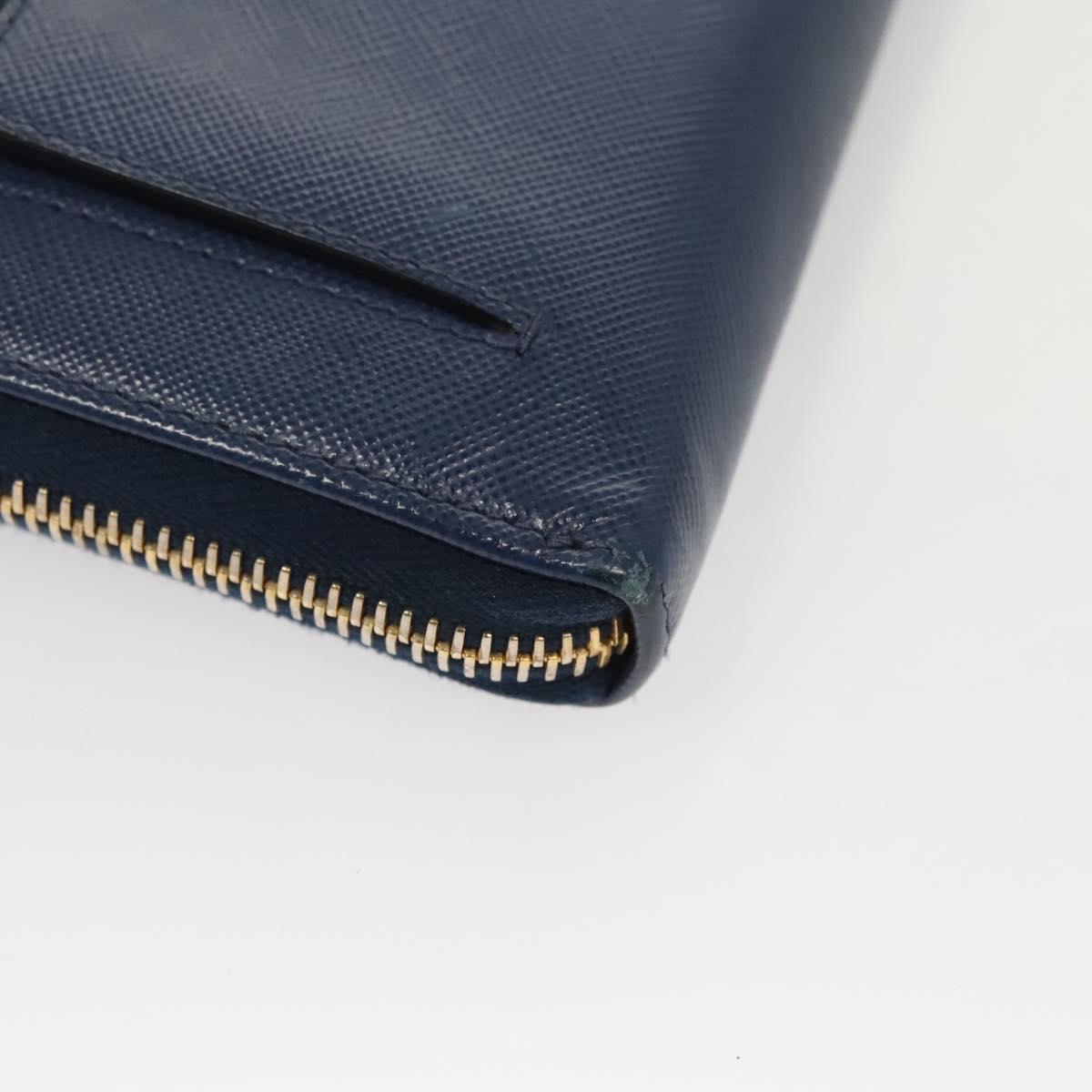 PRADA Long Wallet Safiano leather Blue Auth 121255