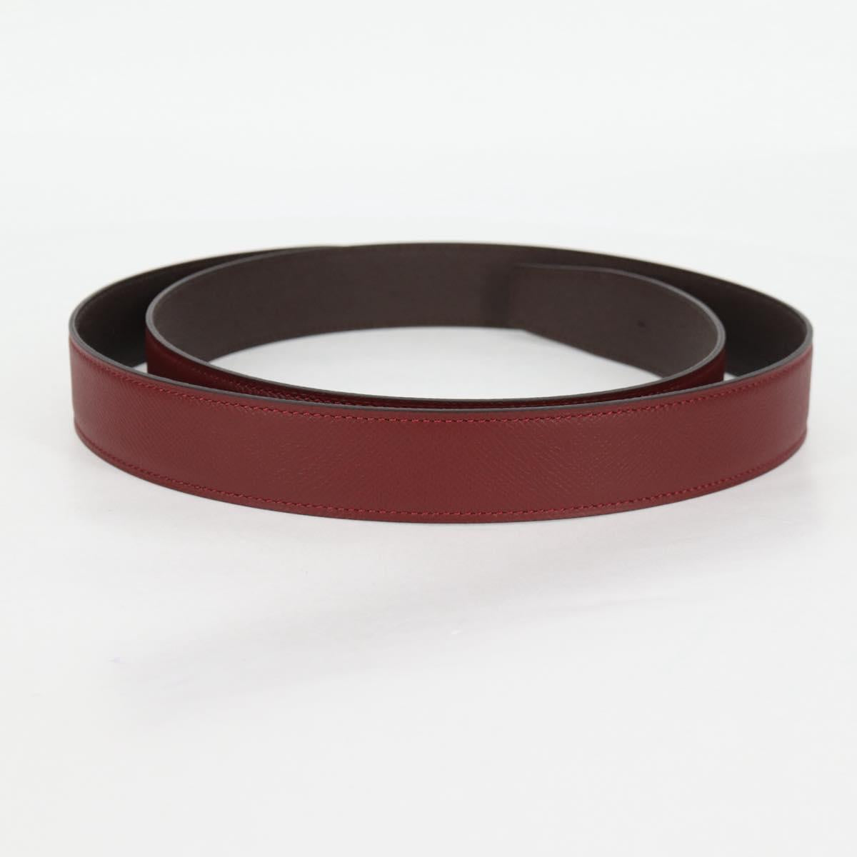 HERMES Constance Belt Leather 48"" Wine Red Auth 121287SAM