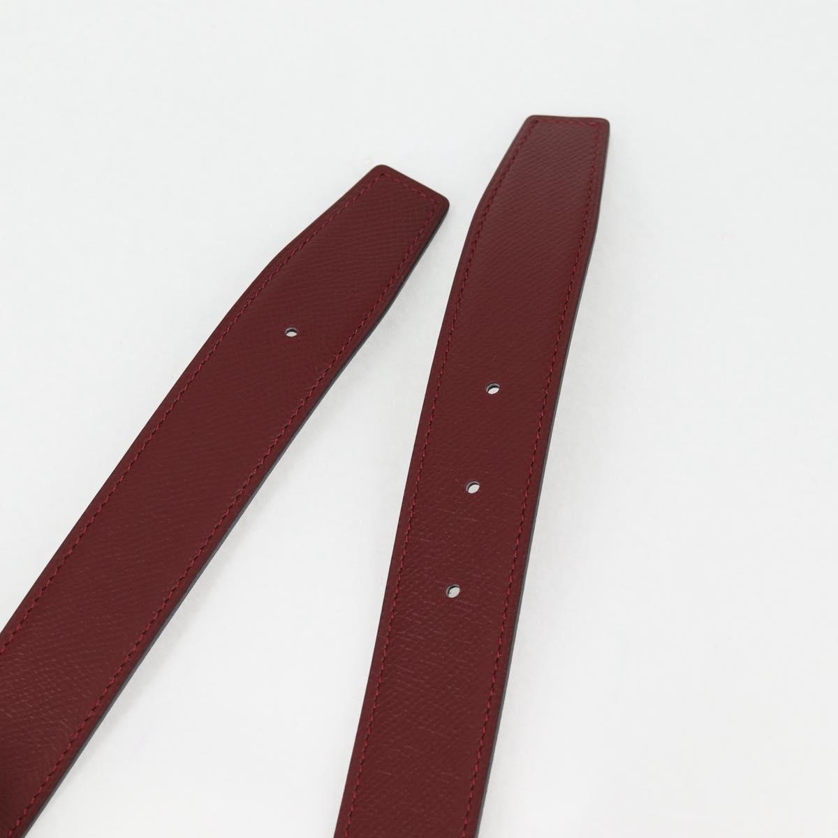 HERMES Constance Belt Leather 48"" Wine Red Auth 121287SAM