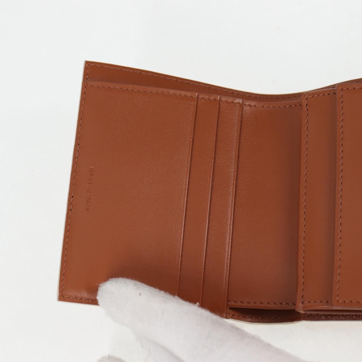 CELINE Triomphe Mini Wallet PVC Beige Auth 121289M