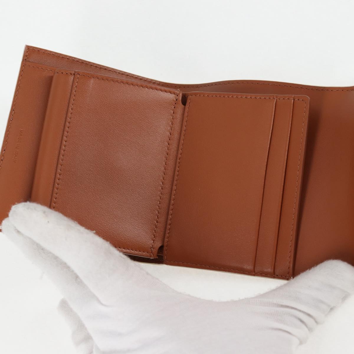 CELINE Triomphe Mini Wallet PVC Beige Auth 121289M