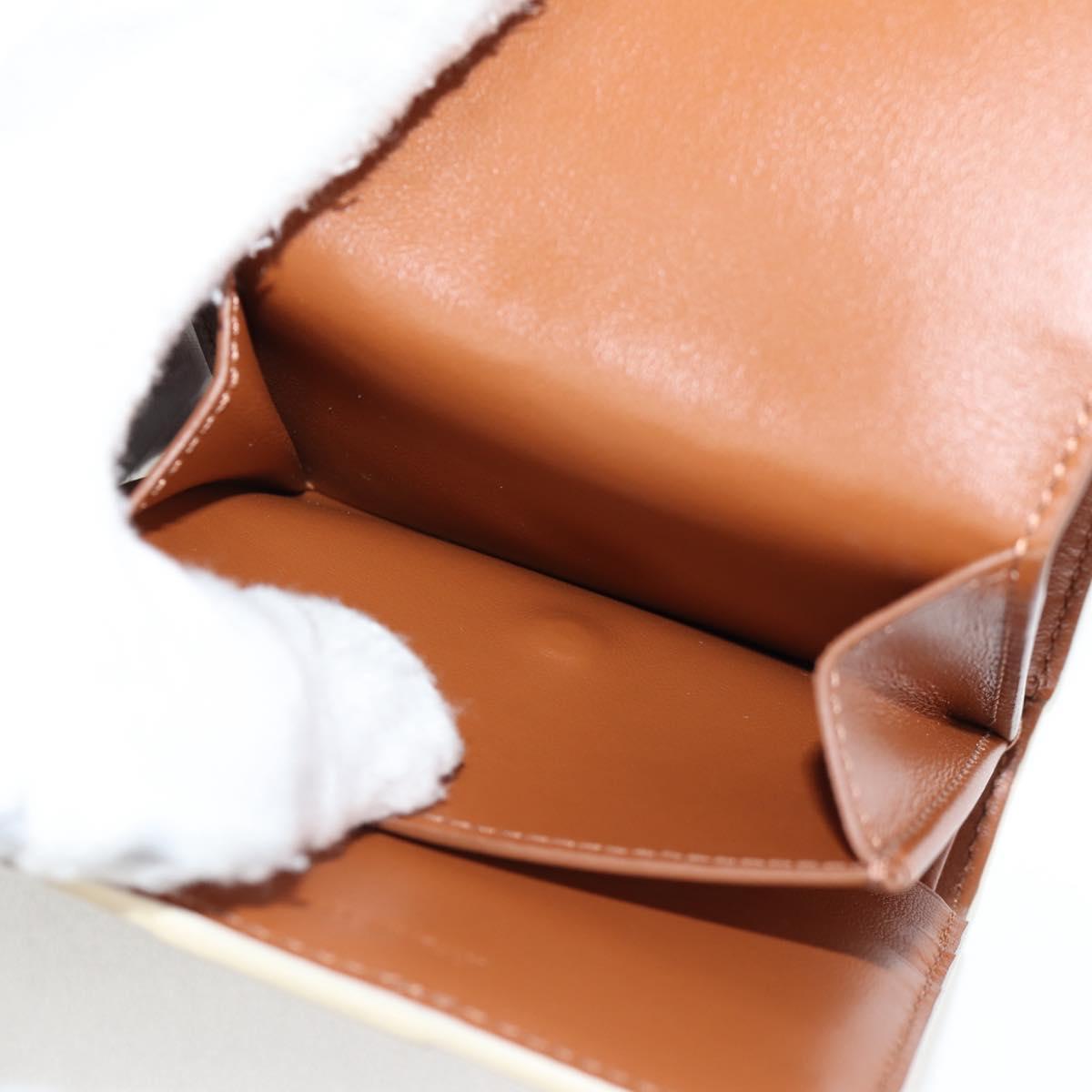 CELINE Triomphe Mini Wallet PVC Beige Auth 121289M