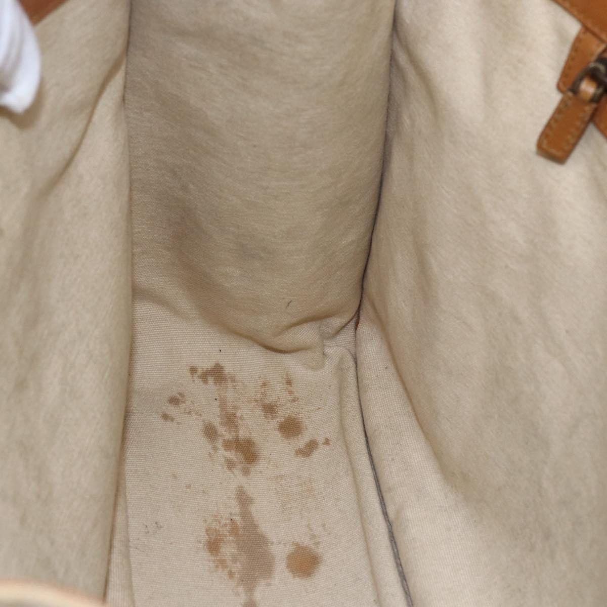 GUCCI Shoulder Bag Canvas Leather Beige Brown 109133 Auth 121302