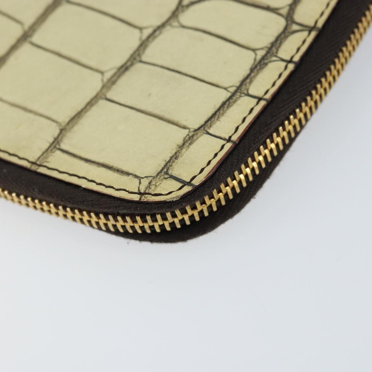 Miu Miu Day Planner Cover Leather Embossed Cream Auth 121305