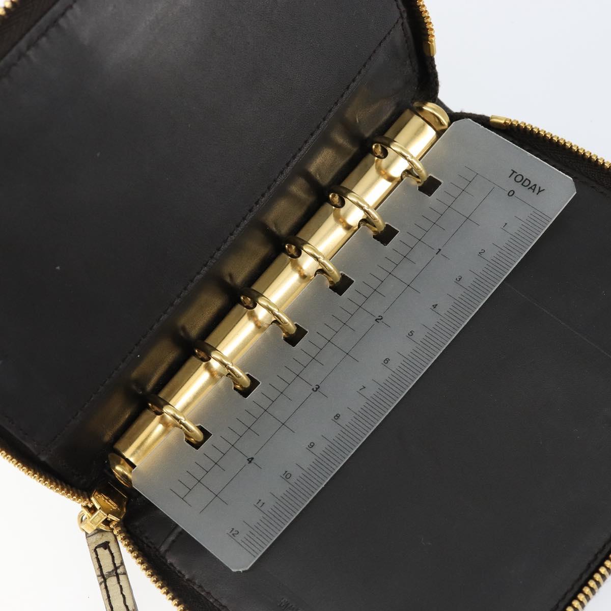 Miu Miu Day Planner Cover Leather Embossed Cream Auth 121305