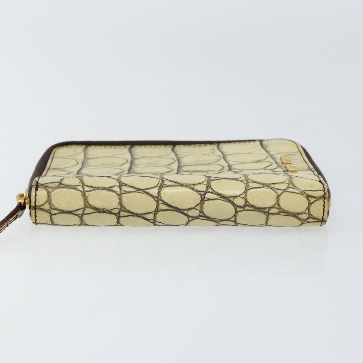 Miu Miu Day Planner Cover Leather Embossed Cream Auth 121305