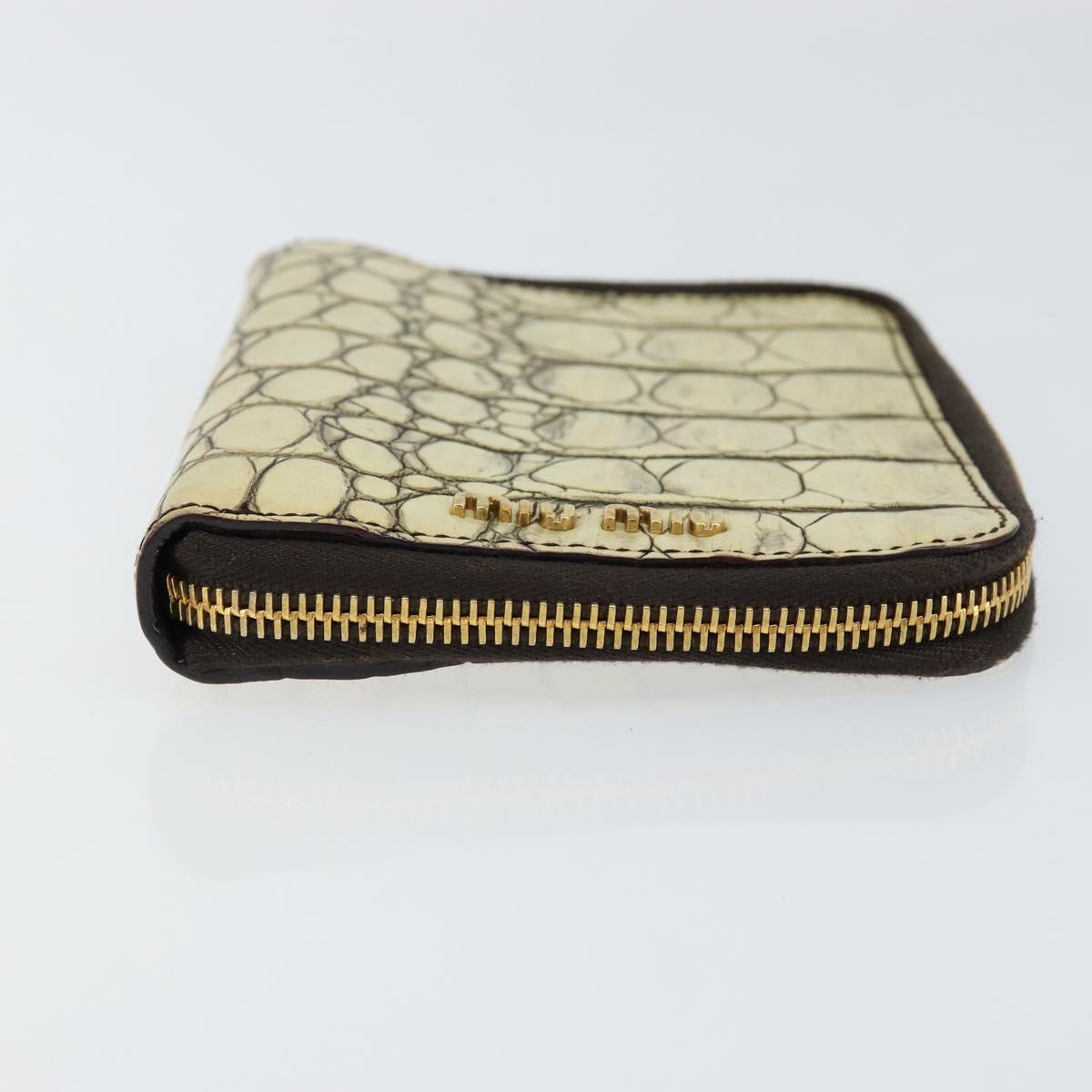 Miu Miu Day Planner Cover Leather Embossed Cream Auth 121305