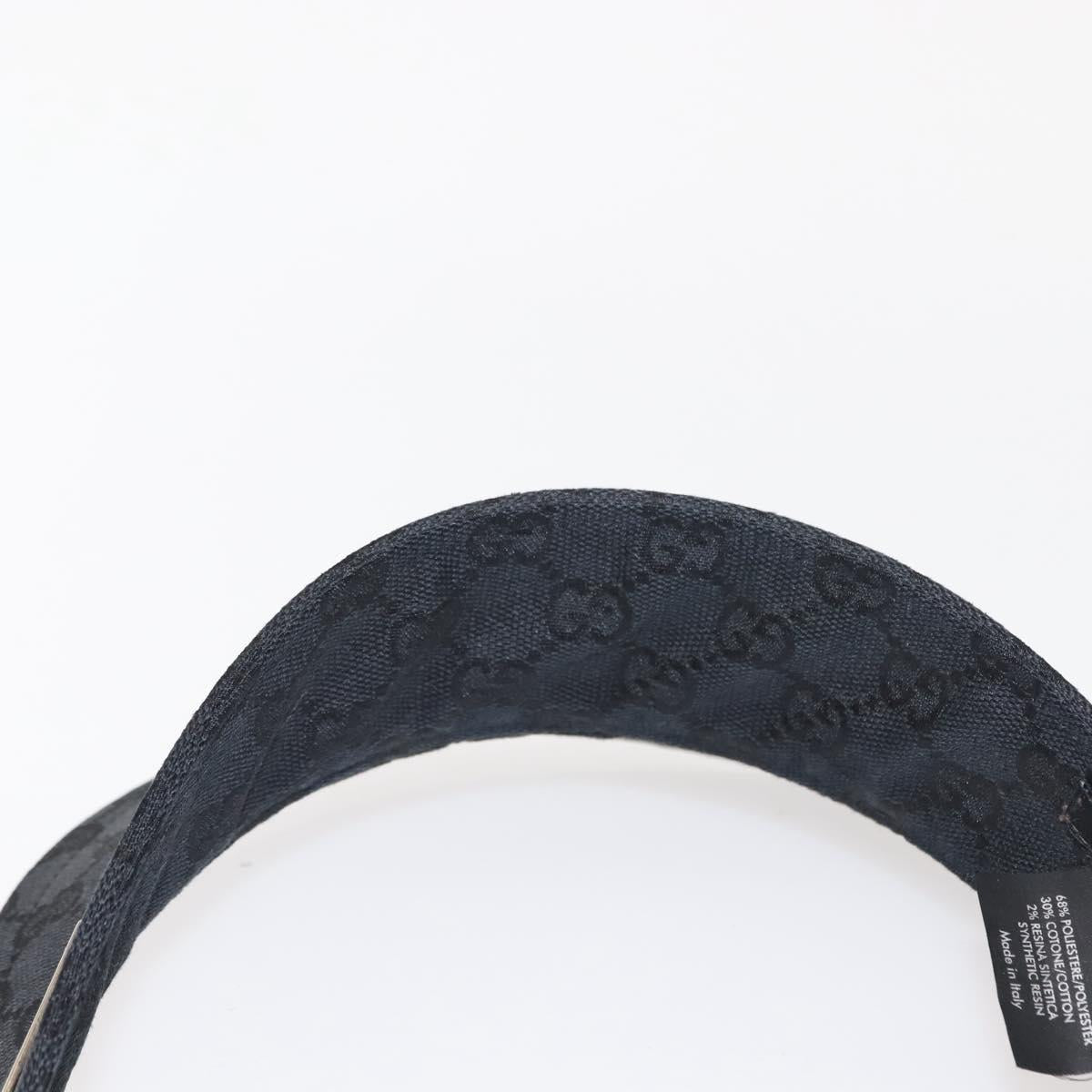 GUCCI GG Canvas Web Sherry Line Sun Visor S Black Red Auth 121306