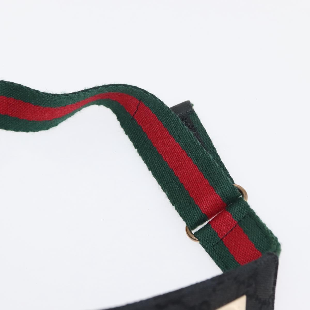 GUCCI GG Canvas Web Sherry Line Sun Visor S Black Red Auth 121306