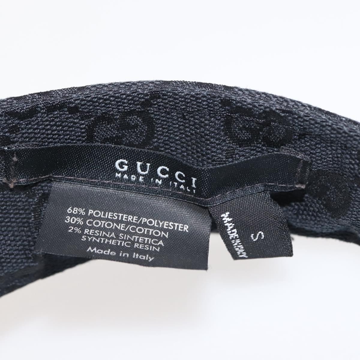 GUCCI GG Canvas Web Sherry Line Sun Visor S Black Red Auth 121306