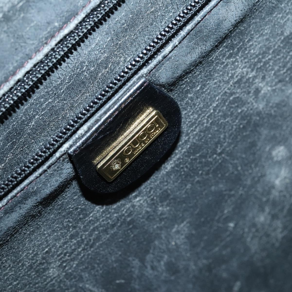 GUCCI GG Canvas Boston Bag Black Gold Auth 121312