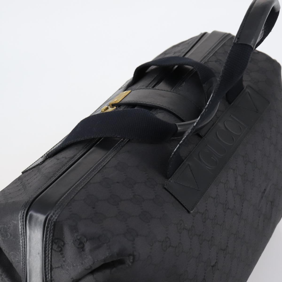 GUCCI GG Canvas Boston Bag Black Gold Auth 121312