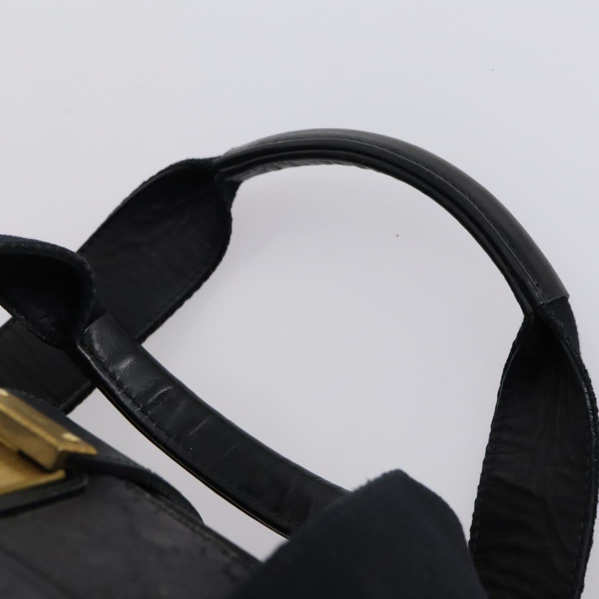 GUCCI GG Canvas Boston Bag Black Gold Auth 121312