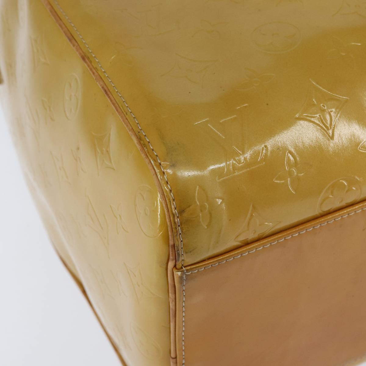 LOUIS VUITTON Monogram Vernis Mercer Boston Bag Beige M91000 LV Auth 121313
