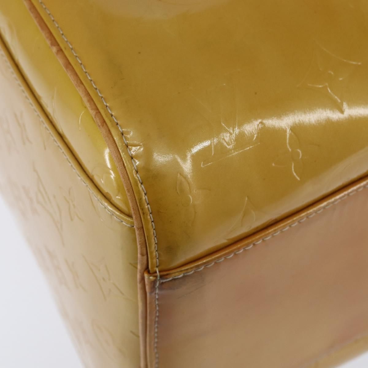 LOUIS VUITTON Monogram Vernis Mercer Boston Bag Beige M91000 LV Auth 121313