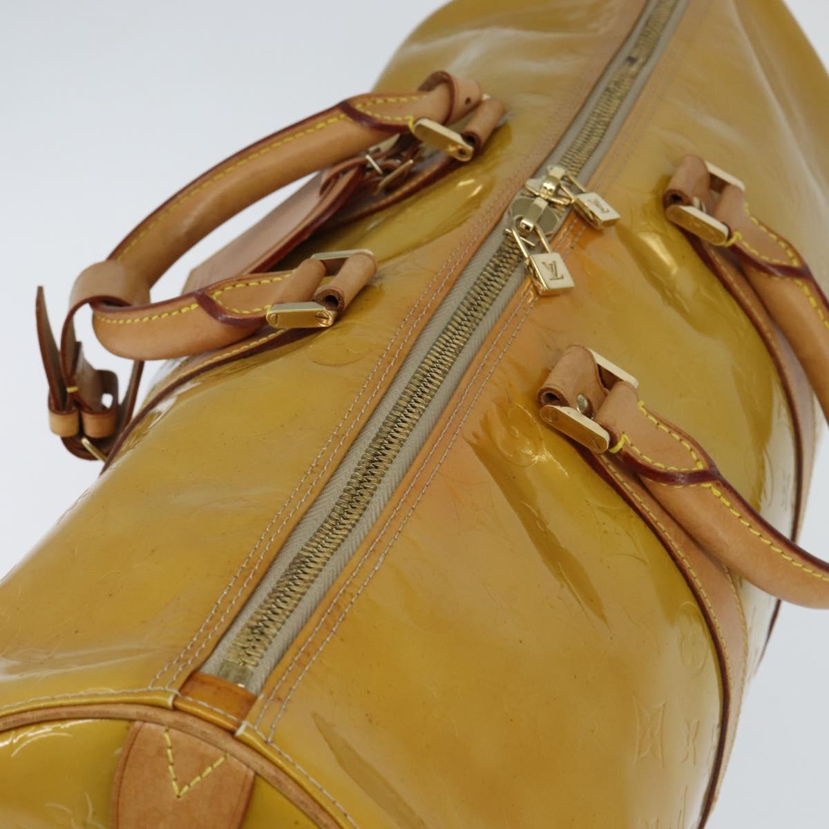 LOUIS VUITTON Monogram Vernis Mercer Boston Bag Beige M91000 LV Auth 121313