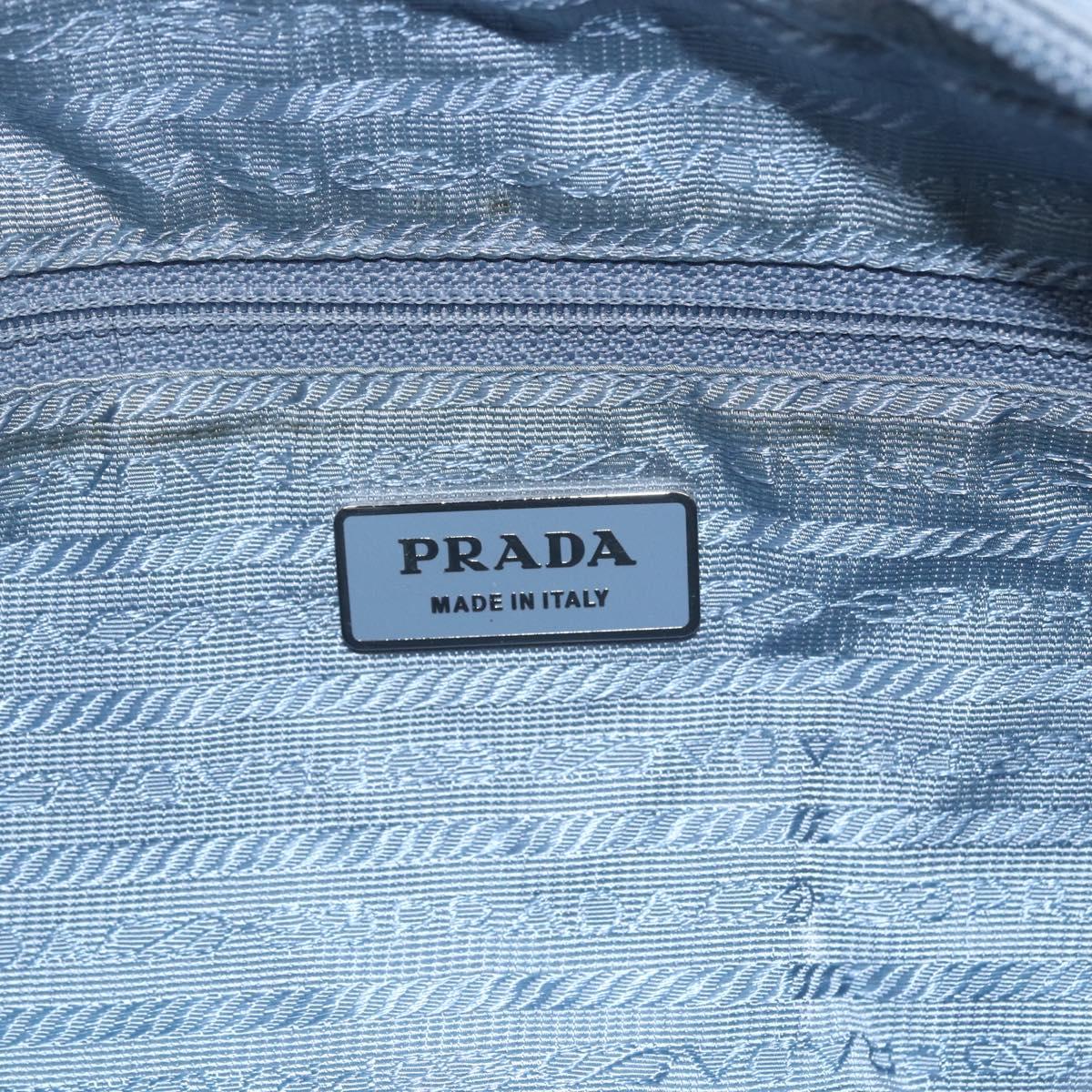 PRADA Shoulder Bag Nylon Light Blue Silver Auth 121317