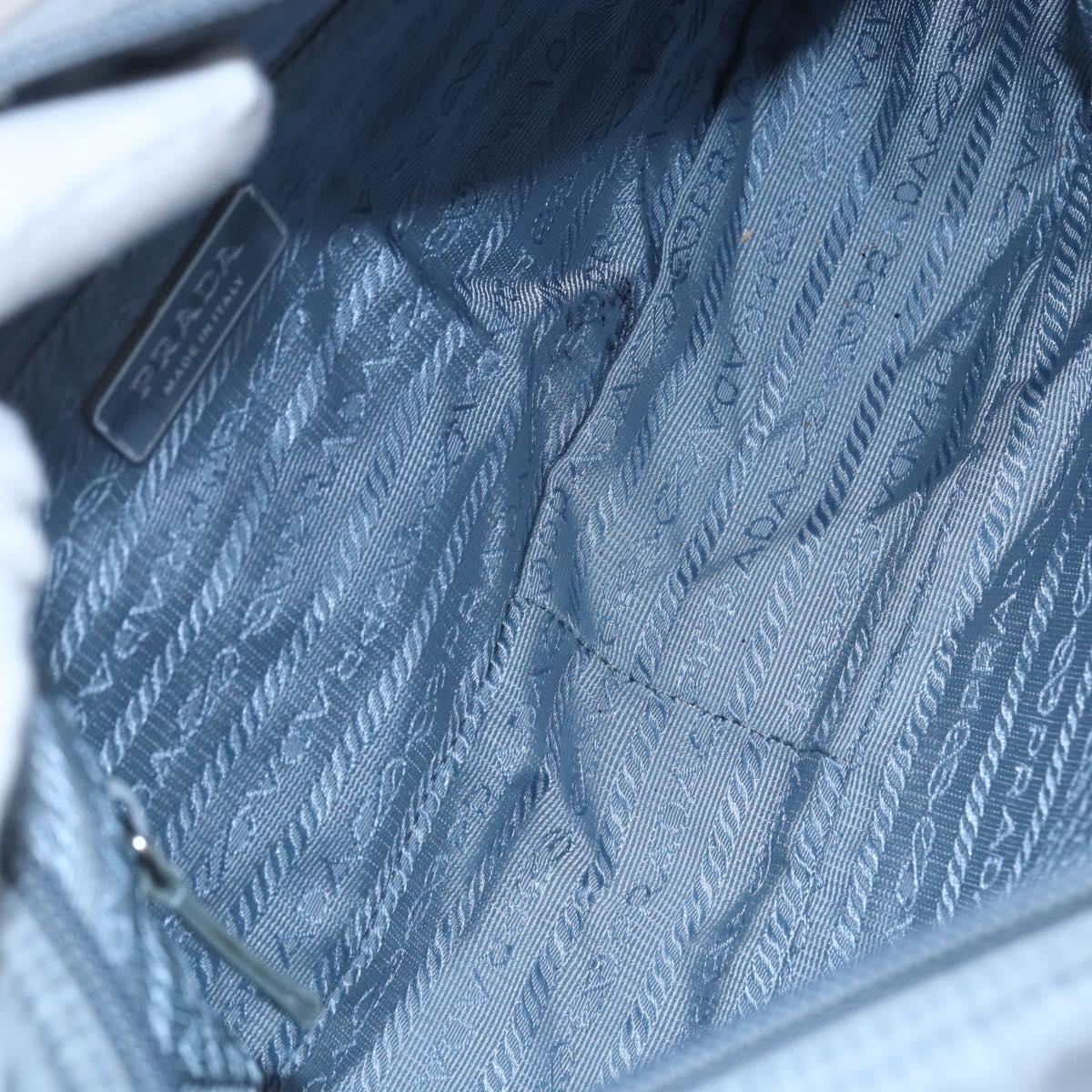 PRADA Shoulder Bag Nylon Light Blue Silver Auth 121317