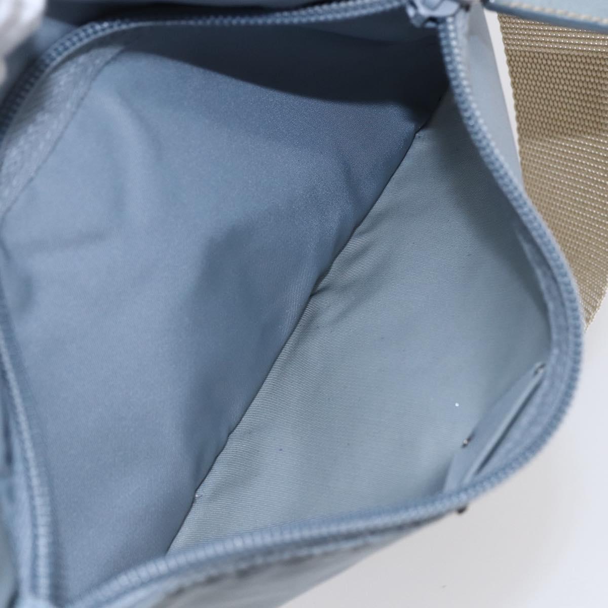 PRADA Shoulder Bag Nylon Light Blue Silver Auth 121317