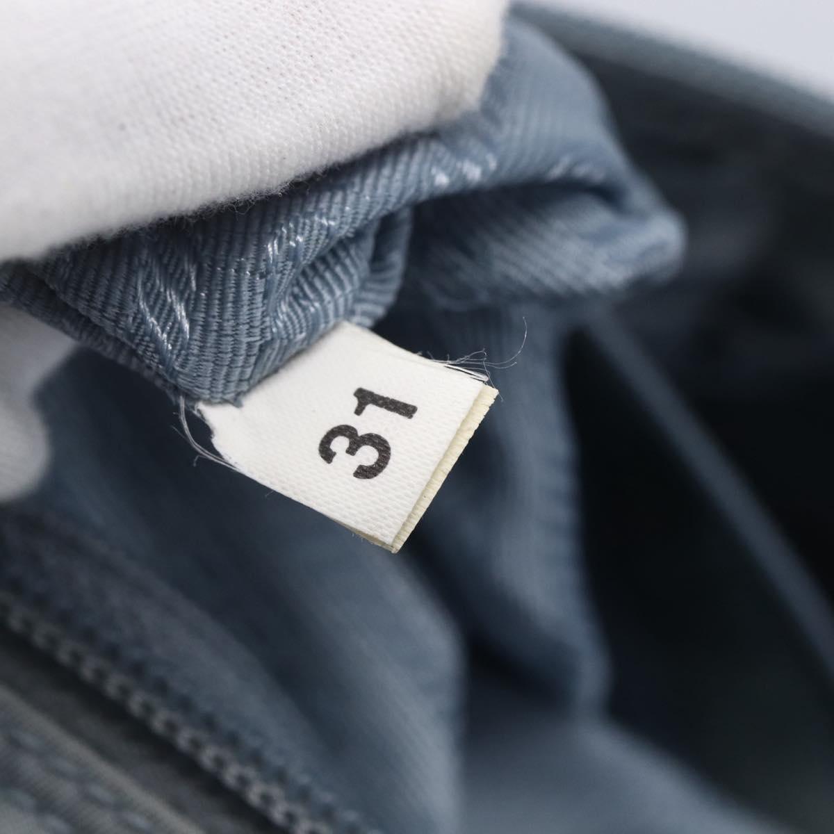 PRADA Shoulder Bag Nylon Light Blue Silver Auth 121317