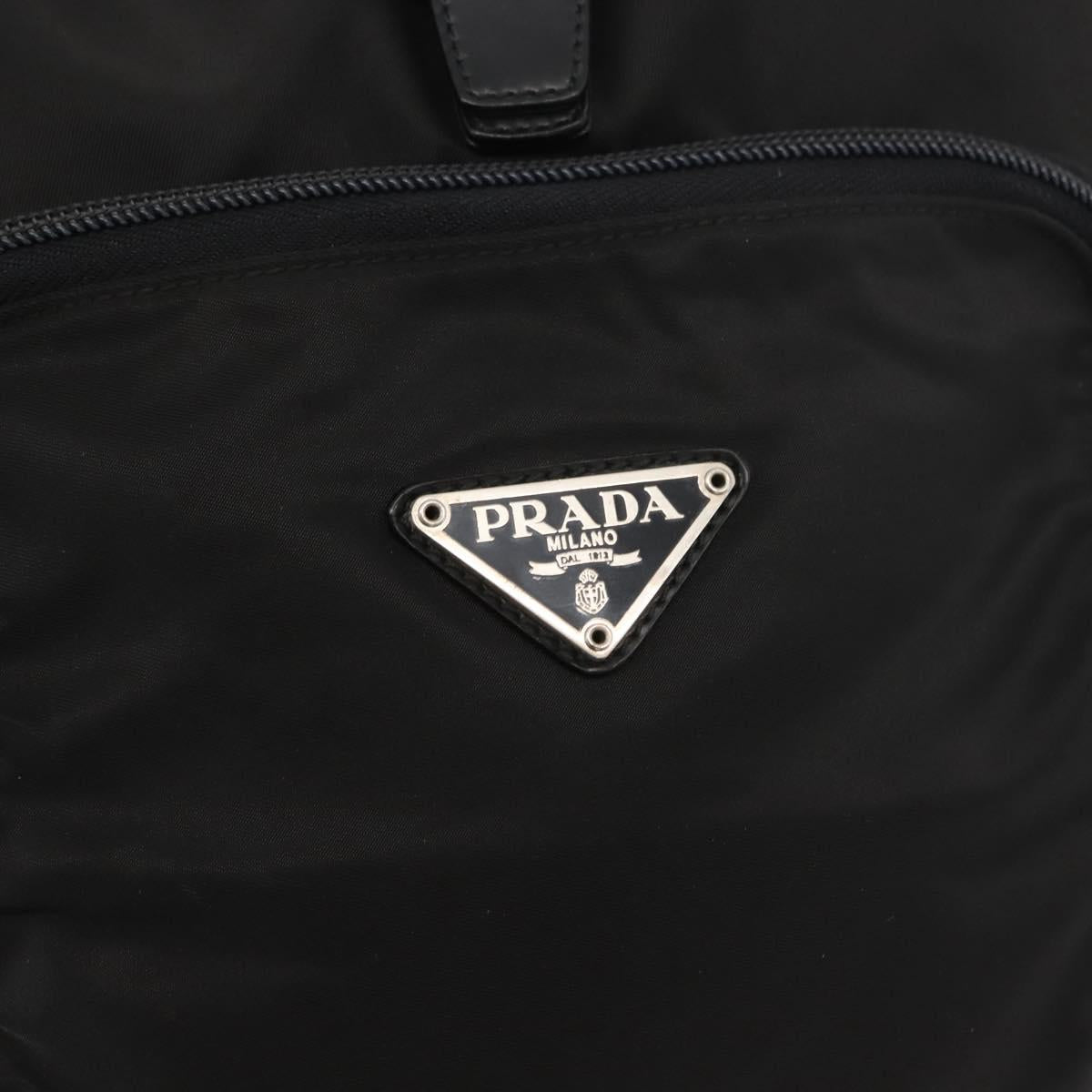 PRADA Backpack Nylon Black Silver Auth 121320